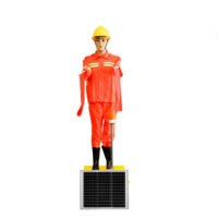 Construction Robot Solar with Flag