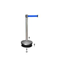 ⁦Crowd Control Barrier with Blue Belt | Heavy-Duty Stainless Steel Barrier⁩ - الصورة ⁦2⁩